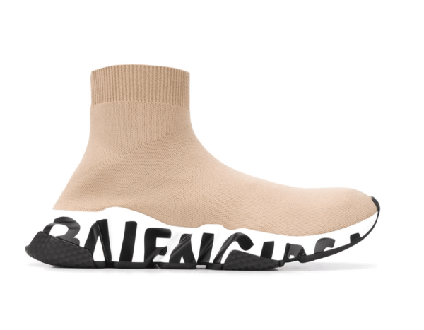 Balenciaga Speed Graffiti Brown Replica shoe. 1:1 highest quality reps. Buy high quality Fakes. High Quality Fake Shoes Website. Balenciaga reps.