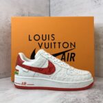 Air Force x Louis Vuitton GH Red Replica shoe. 1:1 highest quality reps. Buy high quality Fakes. High Quality Fake Shoes Website. Air Force Reps.