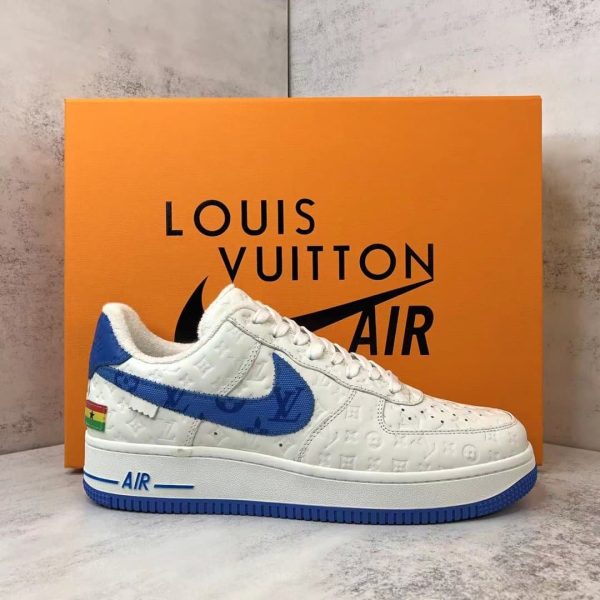 Air Force x Louis Vuitton GH Blue Replica shoe. 1:1 highest quality reps. Buy high quality Fakes. High Quality Fake Shoes Website. Air Force Reps.