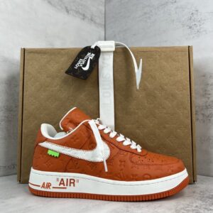 Air Force x Louis Vuitton White Orange Replica shoe. 1:1 highest quality reps. Buy high quality Fakes. High Quality Fake Shoes Website. Air Force Rep Shoes.