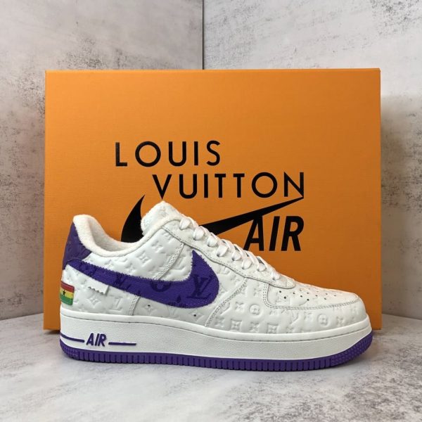 Air Force x Louis Vuitton GH Purple Replica shoe. 1:1 highest quality reps. Buy high quality Fakes. High Quality Fake Shoes Website. Air Force Reps.