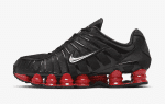 Shox TL Black Red Replica shoe. 1:1 highest quality reps. Buy high quality Fakes. High Quality Fake Shoes Website. Shox TL Rep Shoes.