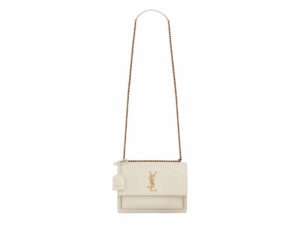 YSL Sunset Medium Rep Bag Beige Gold