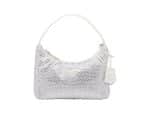 Prada Mini Re-Edition 2000 Kristall Rep Bag White