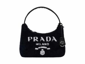 Prada Mini Re-Edition Wool Black Replica Bag