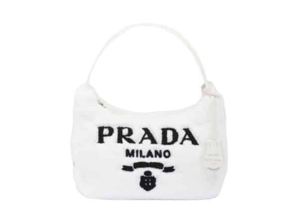 Prada Mini Re-Edition Wool White Replica Bag