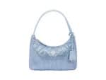 Prada Mini Re-Edition 2000 Kristall Rep Bag Blue