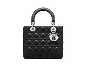 Lady Dior Middle Rep Bag Black Silver