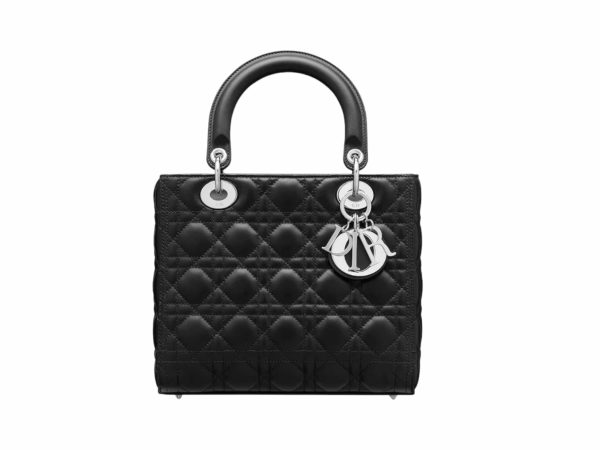 Lady Dior Middle Rep Bag Black Silver