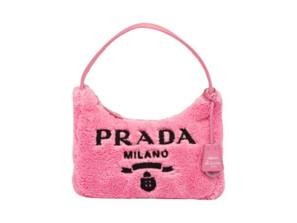 Prada Mini Re-Edition Wool Pink Replica Bag