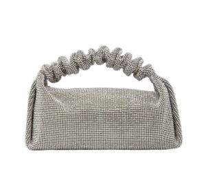 Alexander Wang Mini Crystal Scrunchie Rep Bag Silver