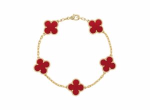 Van Cleef Carnelian Gold Rep Bracelet