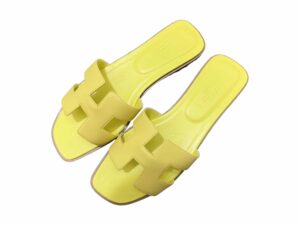 Hermes Rep Slippers Yellow