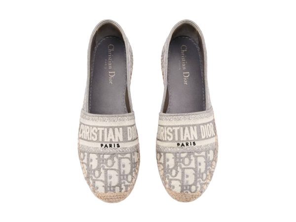 Dior Embroidered Rep Espadrilles Grey