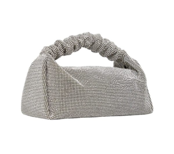 Alexander Wang Mini Crystal Scrunchie Bag Silver