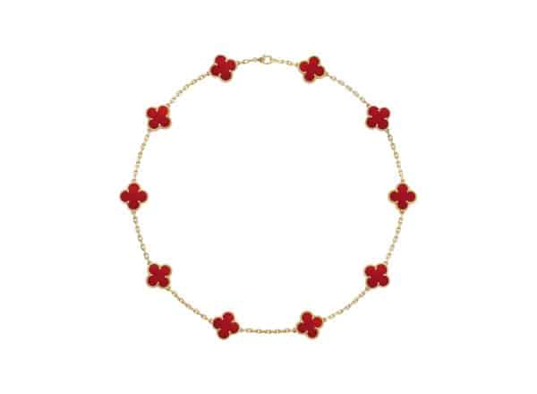 Van Cleef Carnelian Gold Rep Chain