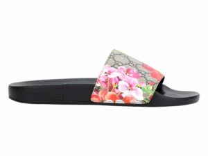 Gucci Blooms Print Canvas Rep Slippers