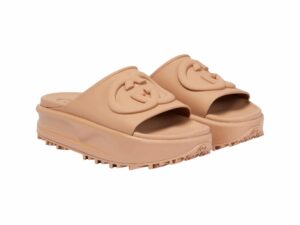 Gucci Rubber Plateau Rep Slippers Beige