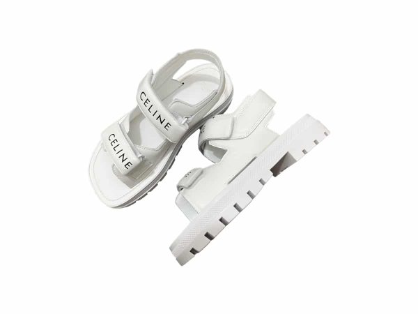 Celine Leather Rep Sandals White