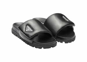 Prada Leather Rep Slippers Black