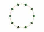 Van Cleef Malachite Gold Rep Chain