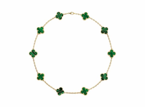 Van Cleef Malachite Gold Rep Chain