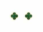 Van Cleef Malachite Gold Rep Earrings