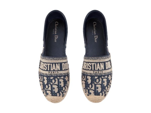 Dior Embroidered Rep Espadrilles Blue