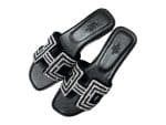 Hermes Rep Slippers Kristall Black