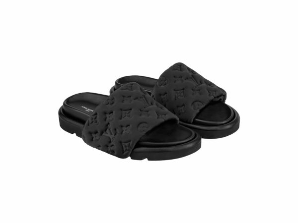 Louis Vuitton Pool Pillow Rep Slippers Black