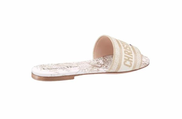 Replica Dior Slides White/Gold