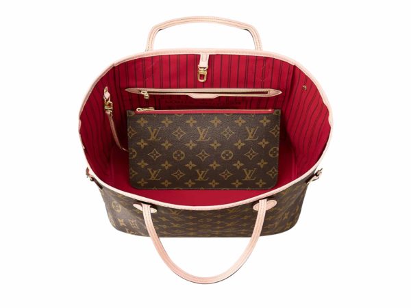 Louis Vuitton Neverfull MM Rep Bag Beige/Cherry/Rose