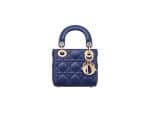 Lady Dior Micro Rep Bag Deep Blue