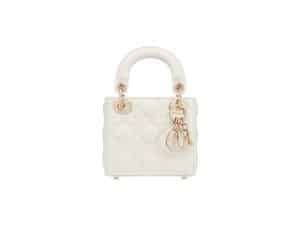 Lady Dior Micro Rep Bag White