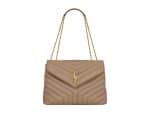 YSL LouLou Medium Rep Bag Brown Gold