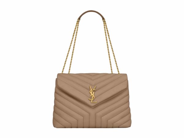 YSL LouLou Medium Rep Bag Brown Gold