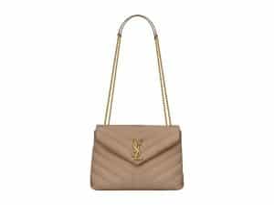 YSL LouLou Small Rep Bag Brown Gold