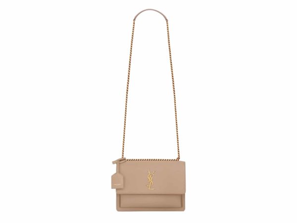 YSL Sunset Medium Rep Bag Brown Gold