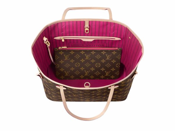 Louis Vuitton Neverfull MM Rep Bag Beige/Cherry/Rose