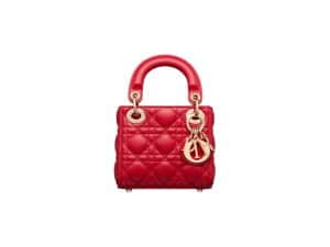 Lady Dior Micro Rep Bag Red