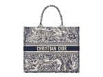 Dior Book Tote Rep Bag Large Tiger Embroidery Blue