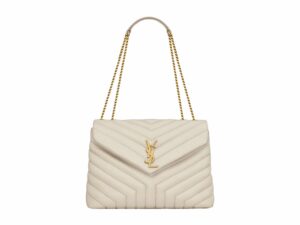 YSL LouLou Medium Rep Bag Beige Gold