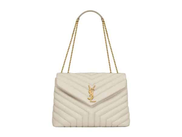 YSL LouLou Medium Rep Bag Beige Gold