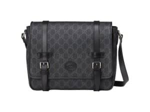 Gucci Shoulder Rep Bag Grey Black Canvas