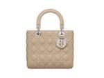 Lady Dior Middle Rep Bag Sand Silver