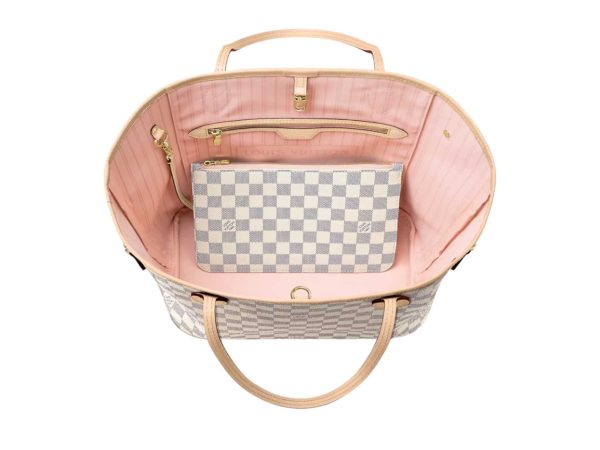 Louis Vuitton Neverfull MM Damier Rep Bag Rose/Beige