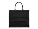 Dior Book Tote Rep Bag Large Embossed Leather Black