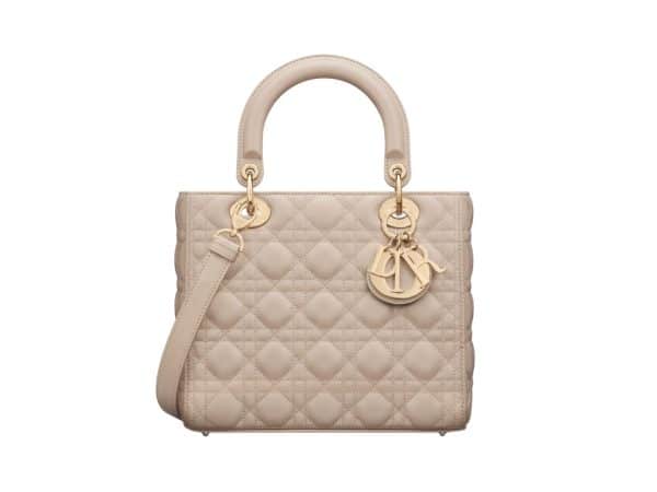 Lady Dior Middle Rep Bag Powder Beige